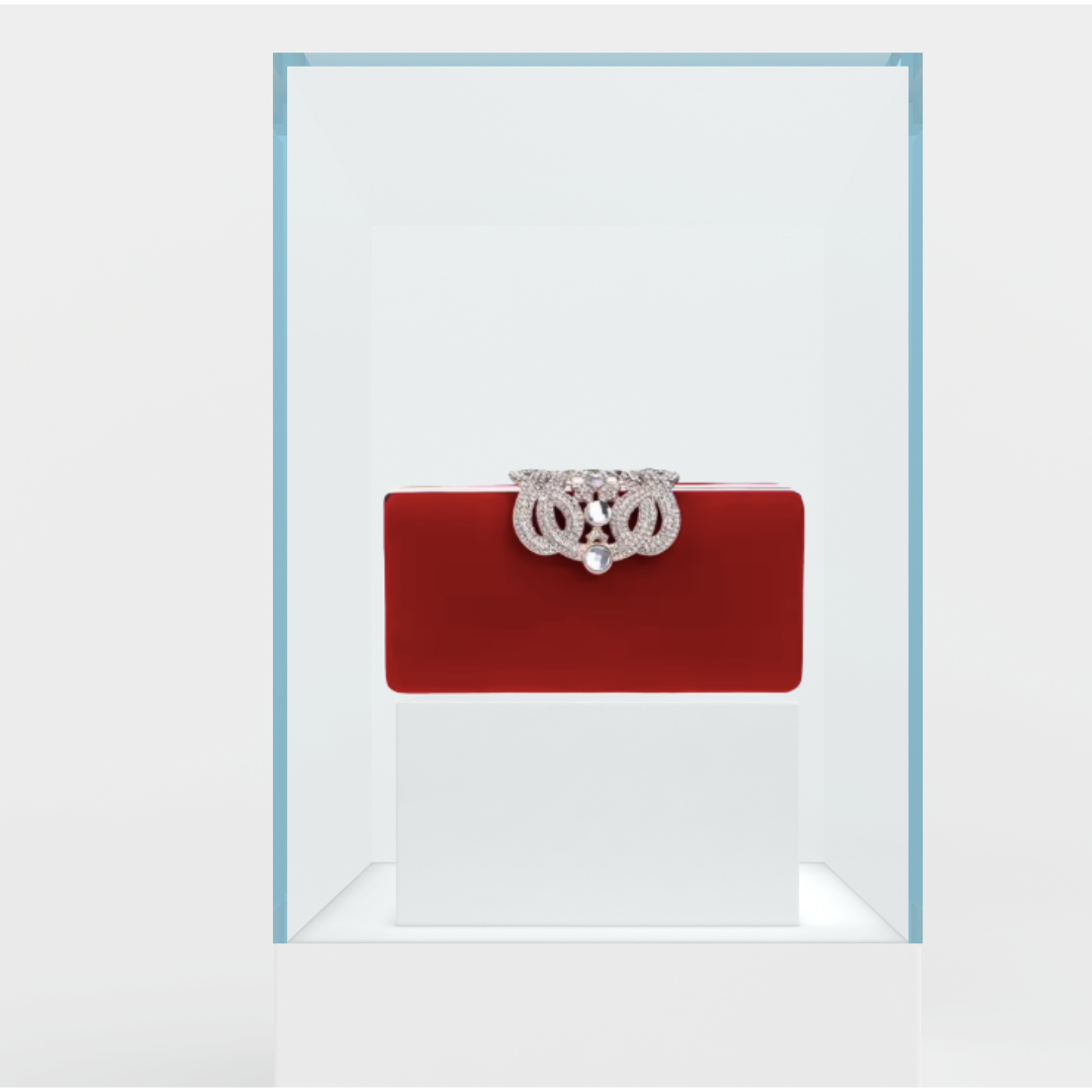 Clutch velvet roja