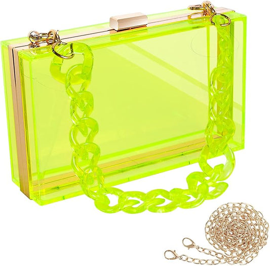 Clutch Acrilica Verde Caña