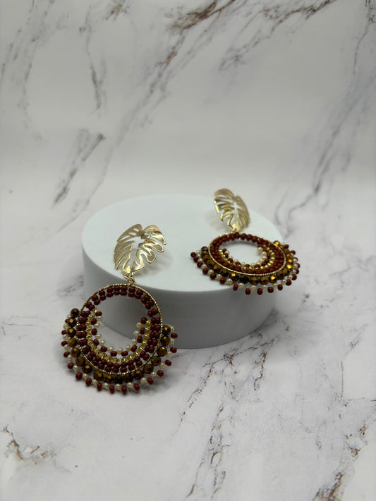 Aretes Hechos a Mano en todo Brown & Gold