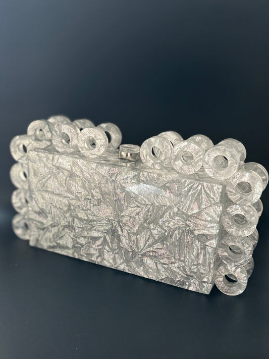 Acrylic Clutch Silver Design