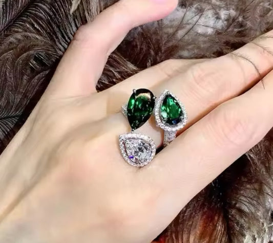 Anillo Green & Silver