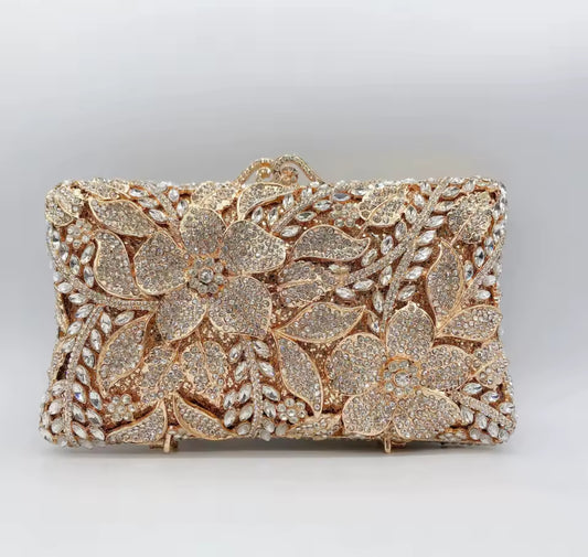 Clutch de Swarovski Dorado/ Plateado