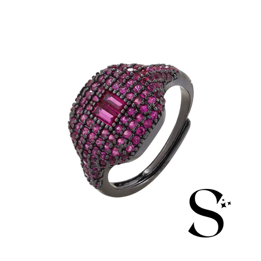 Anillo cubic rubí